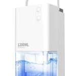 EasyAcc® Luchtontvochtiger 1200ML, Kleine Stille Ontvochtiger met Draagbare Handgreep, 7 LED Kleuren, Automatische Uitschakeling, Ontdooifunctie voor Badkamer Slaapkamer Kantoor Camper Wit