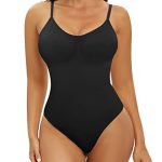 Beste shapewear Xnova Dames Shapewear Stringbody Bodysuit, Shaping Body String Sculpting Korset Buikweg, Tanktop Jumpsuit Figuurvormende Body Shaper met Verstelbare Bandjes (Zwart, L)