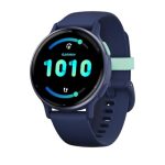 Garmin Vivoactive 5 Music, Smartwatch, Sporthorloge, AMOLED-Scherm, 11 dagen batterij, Sportapps 30+, Meditatie, Garmin Pay, Slaapcoaching, Blue/Blue Metallic