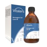 Vitaler’s Omega-3 levertraan, Noorse visolie 1250 mg, EPA, DHA, vitamines D en E, zonder smaak, 250 ml