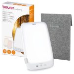 Beurer TL 35 Daglichtlamp, simulatie van daglicht, met 3 kleurtemperaturen voor een gereguleerd dag-nachtritme, 10.000 lux, medisch apparaat, afneembare standaard, met dimmer