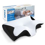 HOMCA 2-in-1 Kussen Memory Foam Nekkussen voor Alle Slaaphoudingen, Zwart