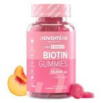Biotine Gummis 10.000 mcg - 60 Dagen Voorraad - Haargroei Vitamines - Vegan - Kauwbare Haarvitamines - Supplement tegen Haaruitval en Dunner Wordend Haar - Haar Gummis voor Haargroei - Novomins
