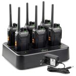 Retevis RT27 Walkie Talkie met 6-weg Lader, PMR446 Professionele Vergunningsvrije Portofoon, 16 Kanalen CTCSS/DCS VOX, Walkie-talkie voor Scholen, Grote bedrijven of Evenementen(6 Stuks, Zwart)