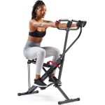 Sunny Health & Fitness Smart Upright Row-N-Ride™ Trainer, squat Assist Trainer voor bilspieroefeningen met instelbare weerstand, eenvoudige installatie en opvouwbaar, bilspieren en