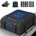 Rymopuey Daktas, waterdichte autodaktas zonder rek, antislipmat en 8 robuuste riemen, opvouwbare zachte dakkoffer voor auto's met/zonder rek (blauw-15Cubic)