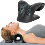 ComfortLife Nekstretcher voor pijnverlichting, nek- en schouderrelaxer, cervicaal tractieapparaat, kussen voor spierontspanning en TMJ-pijnverlichting (zwart)