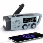 Zwengelradio, 2000mAh Zonne-Radio Oplaadbare Powerbank USB AM/FM-radio met SOS-alarm, 3-weg Opladen Nood Radio's met Zaklamp, Indoor Outdoor Camping Kleine Zakradio