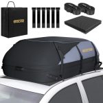GADLANE Autodaktas 550L, waterdichte dakbakken voor auto's met/zonder dakdrager met 6 stevige riemen, antislipmat en opbergtas voor auto's, SUV's, reizen, vakantie Daktas (Grijs/Zwart)