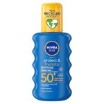 NIVEA SUN Protect & Hydrate Zonnebrand Spray - SPF 50 - Zonnespray - Beschermt en hydrateert - Met Vitamine E -Zonbescherming - 200 ml