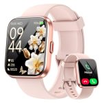 Fitpolo Smartwatch voor dames met telefoonfunctie/Alexa, 1,8 inch smartwatch voor iPhone Android, fitnesstracker, hartslagmeter, slaapmonitor, IP68 waterdicht, menstruatiecyclus, sporthorloge,