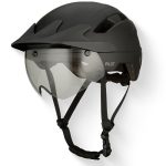 Beste S pedelec GOOFF Pilot S-Pedelec Helm - bescherming voor snelle e-bike-ritten - fietshelm, transparant vizier en licht - NTA 8776 gecertificeerde tweewielige helm voor dames en heren (zwart met zonneklep, M)
