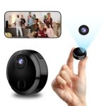 Swiftctrl Camera 1080P wifi-bewakingscamera binnen, wifi-camera met live-overdracht via mobiele telefoon, bewegingssensor, nachtzicht, magnetische houder, cloud-geheugen voor thuis