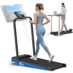 Cardirun Loopband voor Thuis met 10% Helling, 6-in-1 Loopband Inklapbare met 3.0 PK Motor, 150KG Draagvermogen, Walking Pad 1-10 km/u, LED-Scherm, Bluetooth, App- en spraakbediening, voor Kantoor