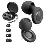 Oordoppen om te slapen, 30dB ruisonderdrukking met opbergdoosje, ultrazachte, herbruikbare siliconen oordopjes voor concerten, reizen, slapen, XS/S/M/L, zwart