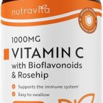 Nutravita Vitamine C 1000 mg - Ascorbinezuur Voedingssupplementen met hoge sterkte - 180 vegan immuun tabletten (6 maanden voorraad) - met bioflavonoïden en rozenbottel - voor normaal immuunsysteem