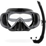 Cressi DM1010155 Onda Snorkelset, voor Volwassenen, Zwart, Eenheidsmaat, Eén maat