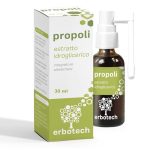 ERBOTECH Propolis (propolis) Spray 30 ml, moedertinctuur, puur extract, geschikt voor kinderen, natuurlijk middel tegen keelpijn en hoest, draagt bij aan het welzijn van de luchtwegen