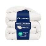 ACCURATEX 100% katoenen dekbed, 200 x 200 cm, 450 g/m², extra zacht en ademend, hotelpremium dekbed, hypoallergeen, met hoekbanden, winterdeken, knuffeldeken, wasbaar