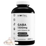 GABA 1300 mg met Vitamine B6. 240 veganistische capsules voor 4 maanden behandeling. Gamma Aminoboterzuur met 3,5 milligrammen Vitamine B6. Gefabriceerd in Europa door HIVITAL