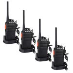 Retevis RT24 Vergunningsvrije Portofoon 16 Kanalen PMR446 Walkie Talkies CTCSS/DCS VOX Oplaadbaar Walkie Talkie met Headset en USB-laadstation (2 Paar, Zwart)