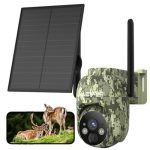 Lemnoi 4G Beveiligingscamera met SIM-kaart,4G Wildcamera, Bewakingscamera zonder WiFi voor Buiten, 2K HD, Kleur Nachtzicht, PIR Bewegingsdetectie, Weerbestendig (1 stuk)