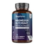 Magnesium Bisglycinaat (Glycinaat) capsules - 1422 mg - Levert 200 mg Elementair Magnesium - Met Vitamine B6-180 capsules voor 3 maanden voorraad - Gemaakt in de EU - Vegan - Van WeightWorld