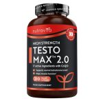 Nutravita TESTOMAX™ 2.0 testosteronsupplementen voor mannen - 210 veganistische capsules - 1450 mg per portie - testosteronbooster - 17 actieve ingrediënten - Ashwagandha KSM 66®, CoQ10, Maca Wortel