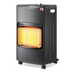 Wiltec mobiele gaskachel 4,2 kW, gasverwarming 42 x 45 x 75,7 cm, indoor verwarming met kantelbeveiliging, ODS en wieltjes, terraskachel compatibel met 13 kg gasfles