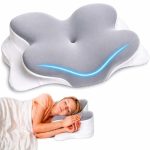 Ergonomisch Hoofdkussen, 95% Katoen, Tegen Nekklachten, Vlinderkussen Voor Rug-, Buik- en Zijslapers - Memory Foam Traagschuim Kussen - Slaapkussen Orthopedische Kussens