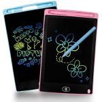 Dyaucwpo Set van 2 magische tekenborden van 8,5 inch (21,6 cm) voor kinderen, kleurrijk scherm met vergrendelingsfunctie, uitwisbaar lcd-schrijfbord voor verjaardag, kerstcadeau, blauw en roze