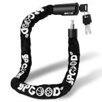 SPGOOD Fietsslot met 3 sleutels, 6 mm kettingslot, 90 cm lengte(Zwart)