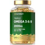 Beste omega 3 6 9 Triple Omega 3-6-9 2000 mg | 120 Softgels | Bron van DHA & EPA | Hooggedoseerd Supplement | van Visolie en Lijnzaadolie | van Horbaach