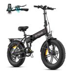 ENGWE Opvouwbare Elektrische Fiets met 48V 13Ah Verwijderbare Accu, Actieradius van 50-120 km E-bike，20“×4.0” Fat Tire 7 Versnellingen ebike voor Elk Terrein (Zwart)
