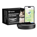 Tractive – Slimme GPS-tracker voor Katten Mini | 2026 Editie | Marktleider | Live Locatie | Gezondheidswaarschuwingen en Vitale Waarden | Veiligheidshalsband | Geïntegreerde Halsband (Zwart)
