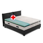 Topper, stevige matrasoplegger, orthopedisch matras van biogreen, hoogte 5 cm, van afneembare stof, 4 zijden zilvergaren, orthopedisch, eenpersoonsbed, 80 x 190 cm
