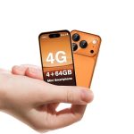 ZOKOE Mini-smartphone, 4G-ontgrendeld, 3,88 inch scherm, Android 12, 1950 mAh-batterij, telefoon voor kinderen en studenten, dual-sim, gezichtsherkenning (Oranje, 4G)