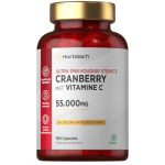 Cranberry Capsules 55000mg | Cranberry Supplement met Vitamine C | 50:1 Cranberry Extract – Gelijk aan 55,000mg per Dagelijkse | 180 Veganistische Pillen | Triple Stregth Concentratie Pills | Horbaach
