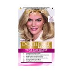 L'Oréal Paris Excellence Crème permanente haarverf, stralende haarverf voor thuis met tot 100% grijsdekking, Pro-keratine, tot 8 weken kleur, kleur: 9.1 natuurlijk licht asblond