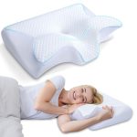 Beste kussen met neksteun HOMCA 2-in-1 Kussen Memory Foam Nekkussen voor Alle Slaaphoudingen, Wit