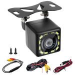 Achteruitrijcamera voor auto, 1080p Ultra HD, 12 leds, nachtzicht, 170° groothoek, fish-eye, IP68, universeel, waterdicht, 12 V-24 V, achteruitrijcamera voor SUV, pickup, vrachtwagen, camping