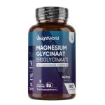 Magnesium Bisglycinaat (Glycinaat) capsules - 1422 mg - Levert 200 mg Elementair Magnesium - Met Vitamine B6 - 180 capsules voor 3 maanden voorraad - Gemaakt in de EU - Vegan - Van WeightWorld