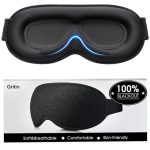 Gritin 100% Verduisterende Slaapmaskers voor Dames en Heren - Zonder Oogdruk - Ergonomisch Ontwerp 3D-Uitsparing Oogbeweging en Wimpervriendelijk, Ultrazacht en Comfortabel Oogmasker om te Slapen