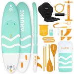 HUIIKE Stand Up Paddle Board met Accessoires Inbegrepen, Peddels, Vinnen, Leash, Pomp. Opblaasbaar SUP-board Grote Stabiliteit, Bestendigheid. Om te Bouwen tot Kajak 305-365 cm, Ondersteunt 130-170 kg