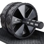 Beste buikspieroefeningen Amonax Convertible Exercise Wheel Roller Buikroller Ab Wheel Ab Roller met Grote Kniemat voor Buikspiertraining. Buiktrainer, Buikspierroller, Buiktraining voor Mannen en Vrouwen (Zwart)