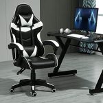 mcc direct Bureaustoel, ergonomisch, schrijftafelstoel, draaistoel, gaming stoel, gamingstoel (wit)