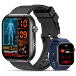 2026 Smartwatch voor heren met ECG/HRV/2026 microgezondheidscontrole, 5 cm (1,97 inch) AMOLED gezondheidshorloge met 24-uurs hartslag, SpO2-slaapmonitor, bloeddruk, lichaamstemperatuur voor iOS en