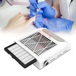 AISEELY Nagelstofverzamelaar, 80W professionele manicure-nagelstofzuiger, instelbare snelheid, krachtige vacuümafzuiger voor tafelblad, zuigventilator-manicuremachine voor salon of thuis, wit