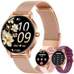 Smartwatch Dames Fitness Tracker: 1,27'' Smartwatch Sport Bluetooth Oproep met Hartslag SpO2 Bloeddruk Slaapmonitor 110+ Sportmodi Stappenteller IP68 Waterdichte Hardloophorloge voor Android iOS