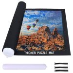 Beste puzzelmat Celawork Puzzelmat voor tot 200, 500, 1000 puzzelstukjes, puzzelonderlegger, rolmat, oprolbaar, zwart, voor 1000 stukjes